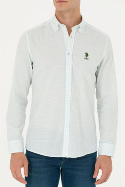 U. S. Polo Assn / Мужская зеленая рубашка с длинным рукавом - U.s. polo assn фото 6
