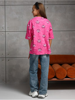 Футболка "Принт" Розовый Девочка