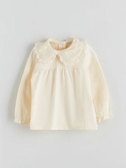 Bebe Yaka K?z Bebek Sweatshirt ve Tayt 2li