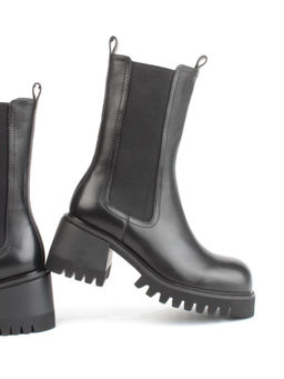 01-GZ6115-X81 BLACK Ботильоны демисезонные женские (натуральная кожа, байка) - Фабричный китай фото 12