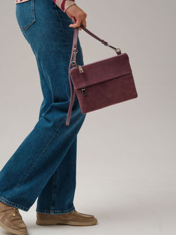 Замшевая сумка Deboro 3017 дым.лиловый