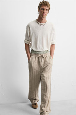 RELAXED FIT JACQUARD TROUSERS - Zara фото 25