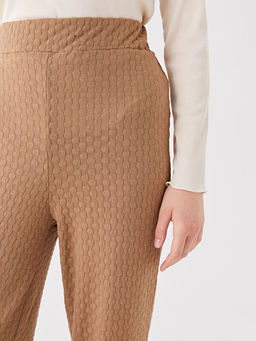 Beli Lastikli Rahat Kal?p Kendinden Desenli Kad?n Pantolon