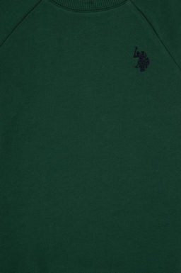 Erkek _ocuk Koyu Ye_il Basic Bisiklet Yaka Sweatshirt Sepette S_rpriz _ndirim - U.s. polo assn фото 3