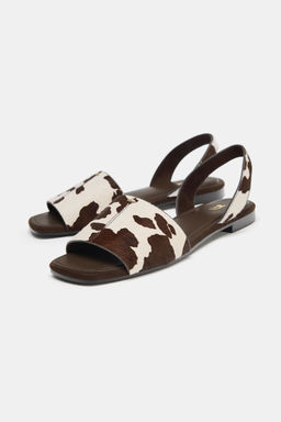 SANDALIA PLANA PIEL CON PELO / Multicolor - Zara фото 4