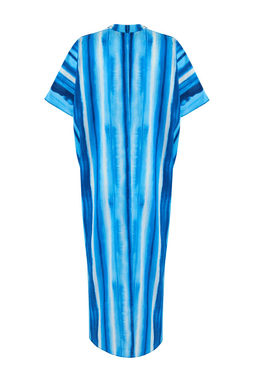 Soyut Desenli Dokuma %100 Pamuk Maxi Plaj Elbise TBESS25EL00002 - Trendyolmilla фото 7