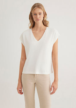Lux Touch TENCEL TM Ekru Modal Tisort - Mavi фото 3