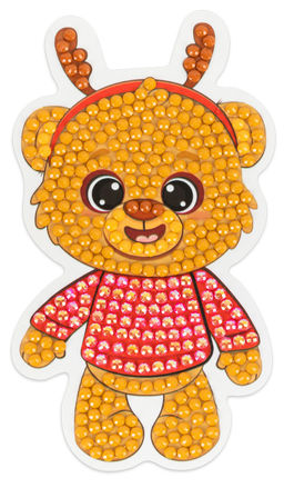 Кристальная (алмазная) мозаика ФРЕЯ ALVM-092 магнит Праздничный мишка 5.5 х 10.5 см