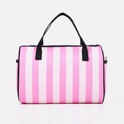 Сумка спортивная на молнии, 2 наружных кармана, длинный ремень, цвет розовый/белый - Simaland фото 3