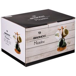 НАБОР КРУЖЕК BRONCO MEADOW 4 ШТ. 380 МЛ НА ДЕРЕВ. ПОДСТАВКЕ  фото 2