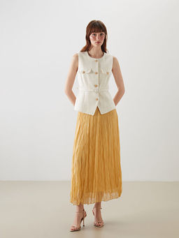 Beli Lastikli Pileli Etek