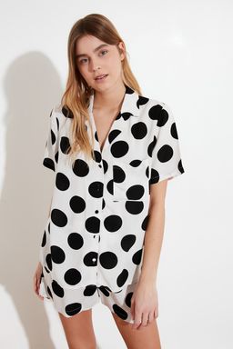 Trendyolmilla Fusya Puantiyeli Viskon Sortlu Dokuma Pijama Tak?m? THMSS20PT0306  фото 2