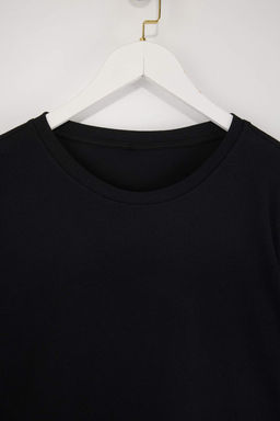 Siyah- Siyah 2li Paket Oversize/Genis Kal?p Buyuk Beden T-Shirt TMNSS24BF00042