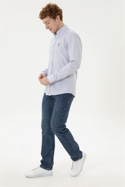 Мужская темно-синяя рубашка с длинным рукавом - U.s. polo assn фото 4