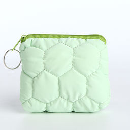 Кошелёк-монетница на молнии, 12×2.5×8.5 см, мягкий, зелёный