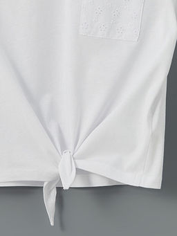 Bisiklet Yaka K?z ?ocuk Crop Ti??rt