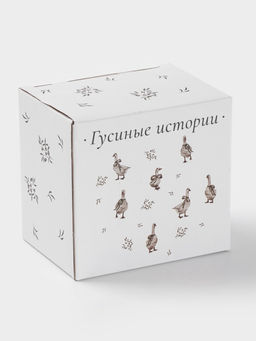 Кружка Доляна «Гуси», 330 мл, фарфор, белая