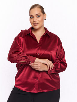 Атласная рубашка BL11537RED31 - Артесса фото 7