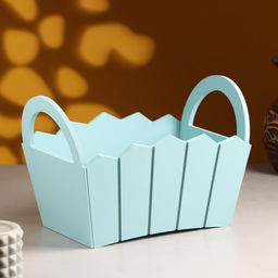 Кашпо деревянное 251617 см Мария, ручки боковые, МДФ, Серо-голубой