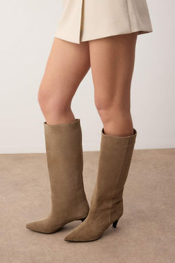 Camel Kad?n Hakiki Deri Premium Kad?n 7 cm Topuklu Cizme TAKAW26CZ00030