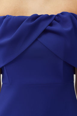 TRENDYOLMILLA Siyah Carmen Yaka Dokuma K?sa Elbise TPRSS24EL00154 фото 21