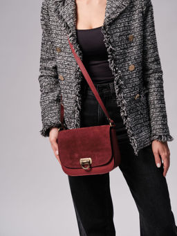 Сумка замшевая Azaro 30741 бордовое вино