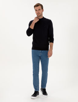 Lacivert Slim Fit Basic Kazak - Cacharel фото 4