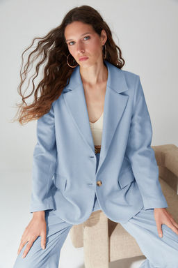 TRENDYOLMILLA Limited Edition Vizon Regular Astarl? Dokuma Blazer Ceket TWOAW23BC00132