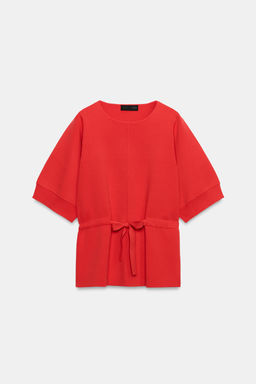 JERSEY PUNTO LAZADA MANGA CORTA / Coral rojo - Zara фото 6