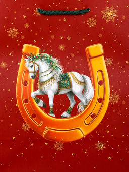 Пакет подарочный новогодний ламинированный, «Подкова», 18×10×22.3 см