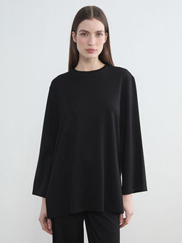 Ta?l? Soft Touch Oversize Kad?n Sweatshirt Tunik