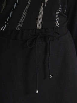 Kad?n Beli Lastikli D?z Jean Etek