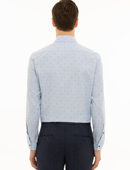 Голубая зауженная рубашка с длинным рукавом - Cacharel фото 3