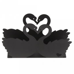 Салфетница металлическая, окрашенная Лебеди 15,7х5см h9,2см, цвет - черный матовый (Китай) - Домашняя мода фото 3