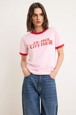 Tas Slogan Regular Bisiklet Yaka Standart Kol K?sa %100 Pamuk Orme T-Shirt TWOSS26TS00213 - Trendyolmilla фото 5