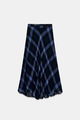 CHECKED MIDI SKIRT - Zara фото 5