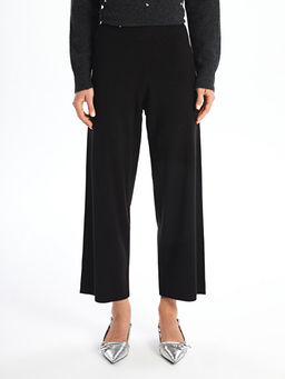 Beli Lastikli D?z Geni? Pa?a Kad?n Triko Pantolon - Waikiki фото 2