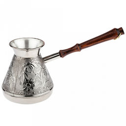 Турка медная 850мл "Ромашка", д12см, h13см, s0,8мм, деревянная ручка (Россия)