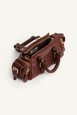LIMITED EDITION LEATHER MINI CROSSBODY BAG WITH BUCKLES - Zara фото 3