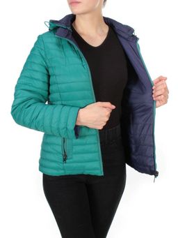 9313 TURQUOISE/BLUE Куртка демисезонная двухсторонняя женская RIKA (100 гр. синтепон) - Fashion фото 18