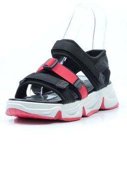 08-PED76-2 BLACK Босоножки (текстиль, стелька натуральная кожа)