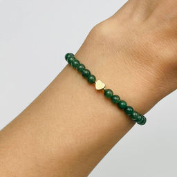 Браслет из зеленого Авантюрина со вставкой Сердце - Радуга самоцветов фото 2