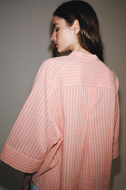CAMISA ASIM?TRICA RAYAS ZW COLLECTION / Salm?n - Zara фото 2