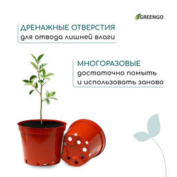 Цена за 2 шт. Горшок для рассады, 5 л, d=22 см, h=18 см, пластик, терракот, Greengo  фото 7