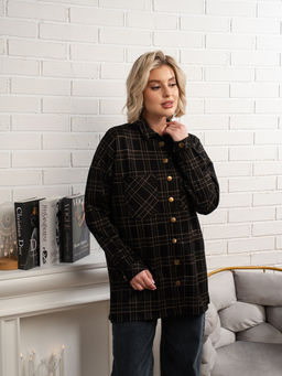 Рубашка с длинным рукавом Доротея (черная) Б14991-10М - Lt collection фото 6