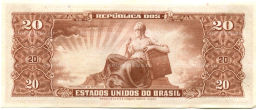 Банкнота 20 крузейро 1955 года Бразилия