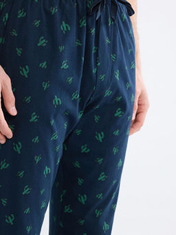 Regular Fit Bask?l? Erkek Pijama Alt?