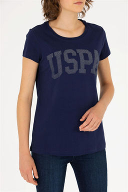 U. S. Polo Assn Женская базовая футболка темно-синего цвета с круглым вырезом - U.s. polo assn фото 13