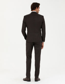 Коричневый зауженный костюм - Cacharel фото 5