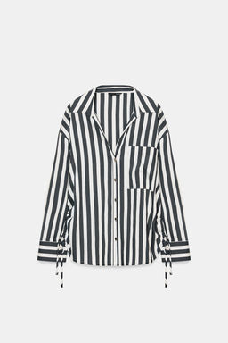 STRIPED SHIRT WITH SIDE LACES - Zara фото 8